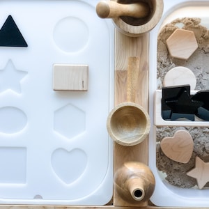 Shape Sorter Board Large Trofast bin of Flisat table for Montessori waldorf toys toddler activities  sensory wood toy home school learning