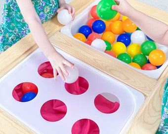 Acrylic Ball Pit Sort Large Trofast bin of Flisat table for Montessori waldorf toys toddler activities  sensory posting