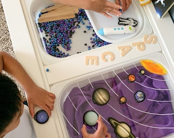 Clear Inserts Large Trofast bin of Flisat table for Montessori waldorf toys toddler activities  sensory