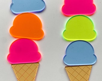 Acrylic Ice Cream Scoops for pretend play light table play Montessori Waldorf trofast flisat sensory play toddler activity counting