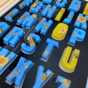 Resin Capital Letter Insert Large Trofast bin of Flisat table for Montessori waldorf toys toddler activities  sensory