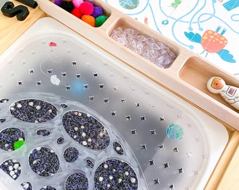 Outer Space Insert Large Trofast bin of Flisat table for Montessori waldorf toys toddler activities  sensory
