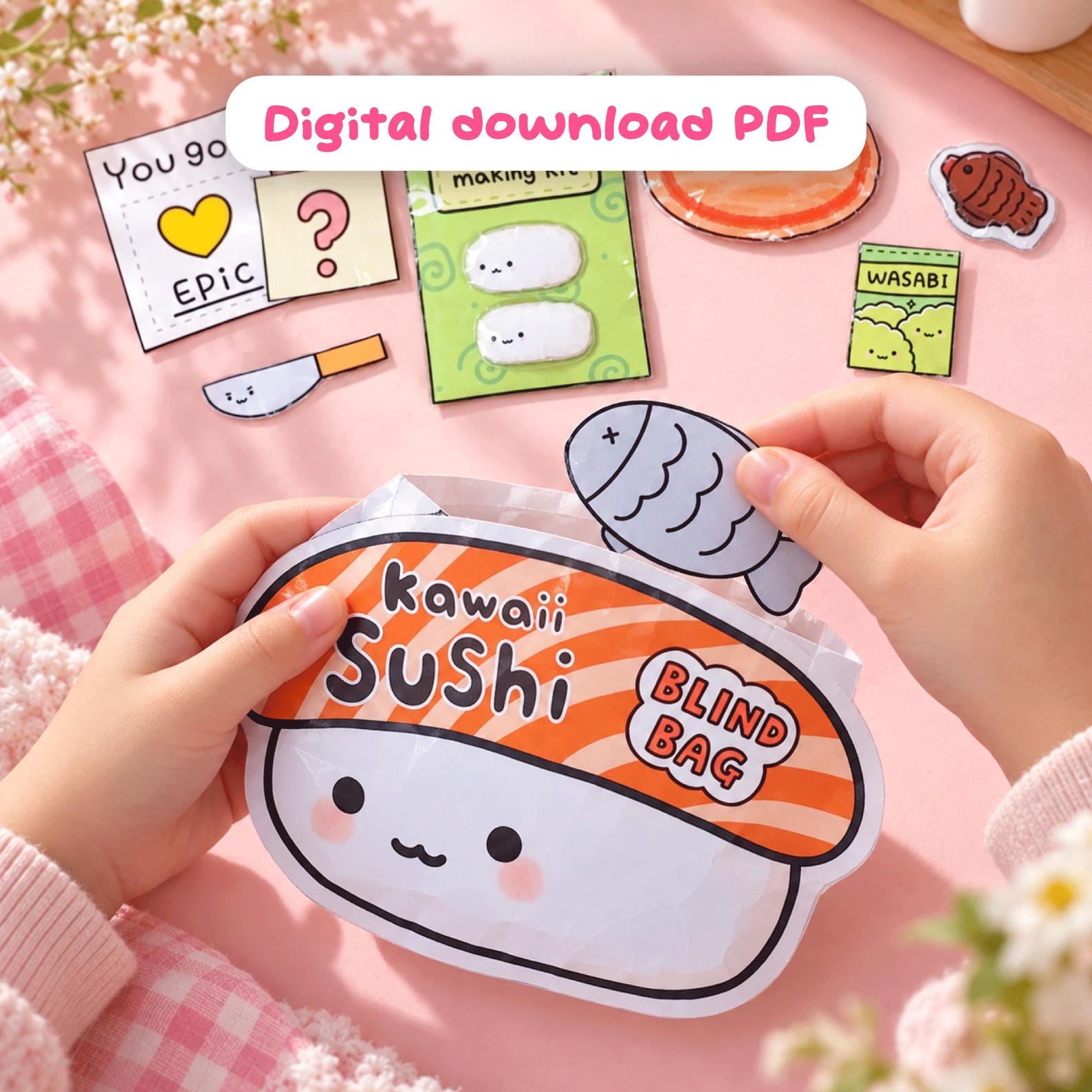 Kawaii Sushi Blind Bag · paper squishy kit