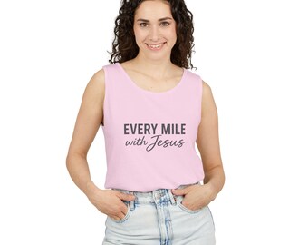 Motivatietanktop Jezus hardlopend | Religieus fitnessshirt