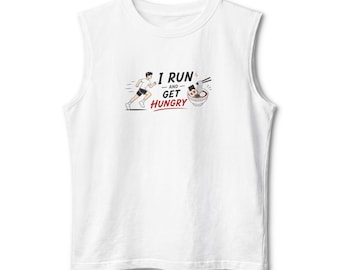 Funny Food Lover Runner Tank Top  Mens Running Muscle Tee
