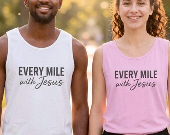 Jesus Running Motivational Tank Top | Religious Fitness Top