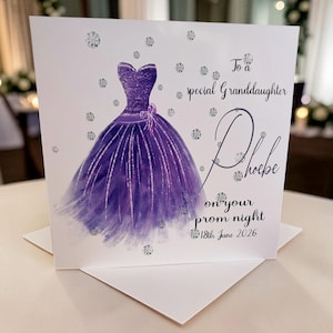 Personalised Prom Celebration Card: Dress Design, Keepsake Gift