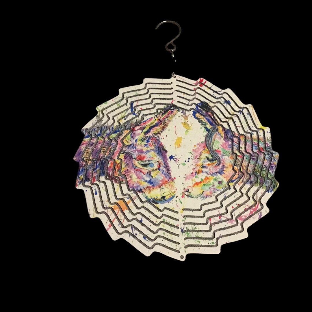 8 Inch Aluminium Wind Spinner, Wind Chime, Garden Ornament, Tigers