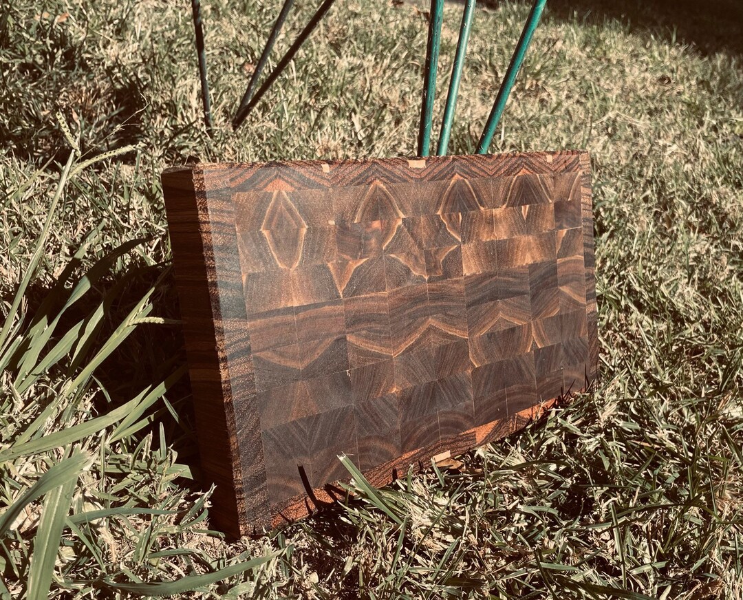 Small Walnut and Zebra Wood End Grain Cutting Board Etsy