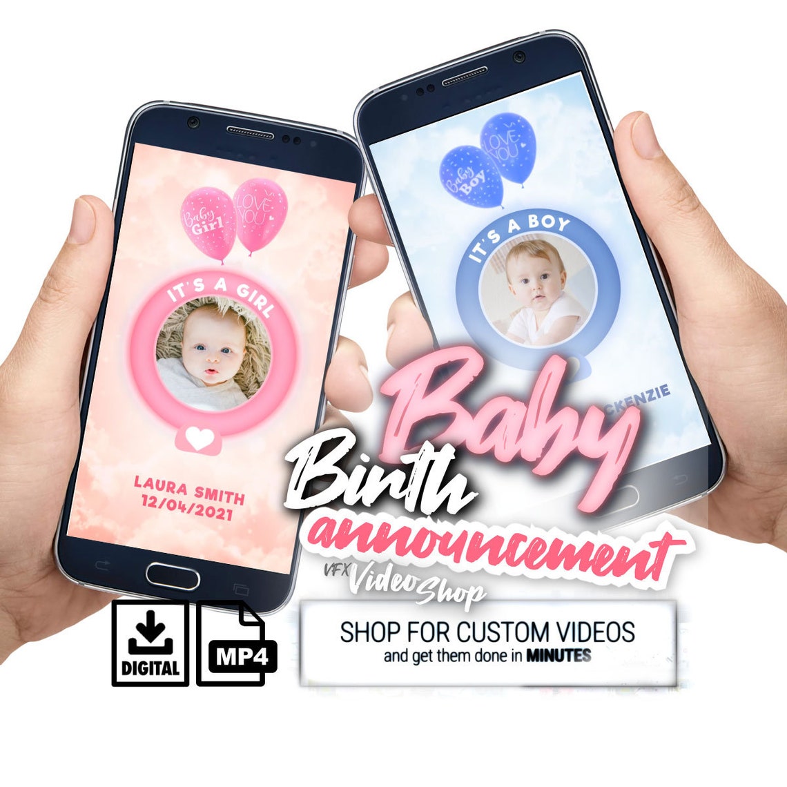 Baby Birth Announcement Instagram Story Template Etsy