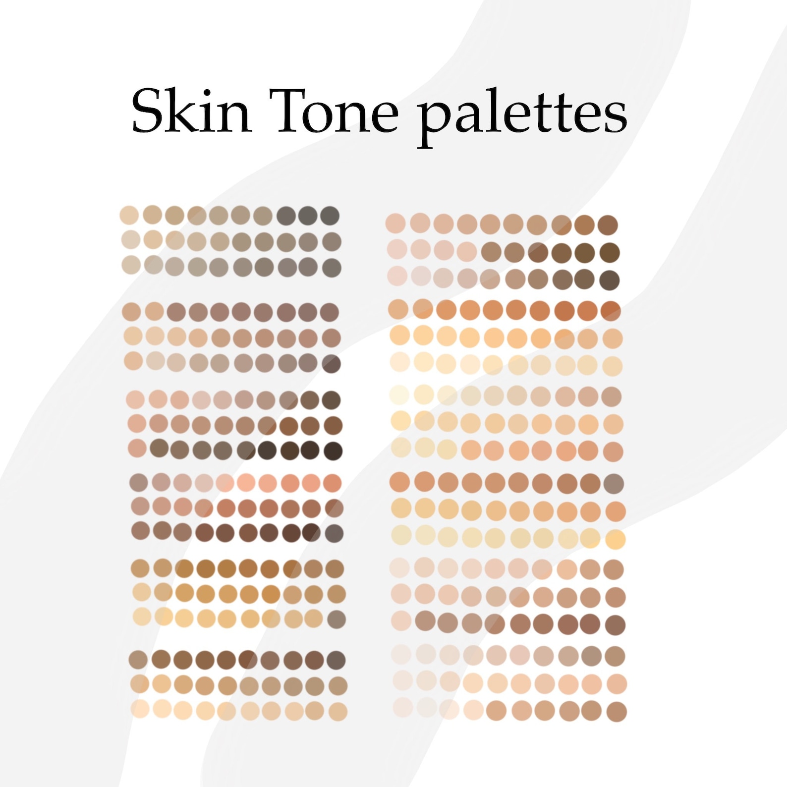 Bundle of procreate skin tone palettes procreate skin swatches | Etsy