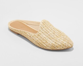 womens woven mules