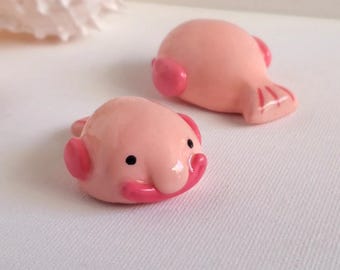 Blob Fish Charm | Desk Figurine, Handmade, Marine Animal