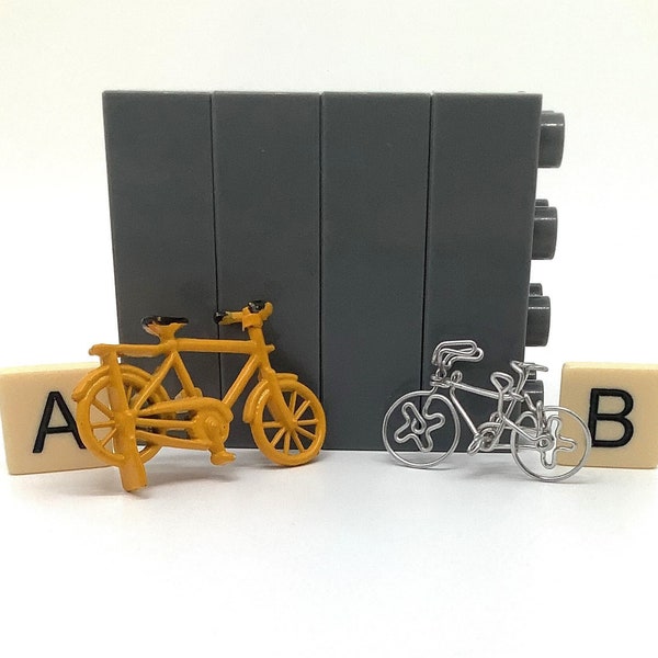 Miniature Bicycles: Yellow Enamel Bicycle, Silver Jewelry Bicycle/Miniature Dollhouse Shadow Box Advent Calendar Bicycles/Price per Bicycle