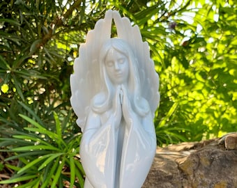 Vintage Praying Angel/White Porcelain, Praying Angel made by Reco 1986/Exclusive Edition Praying Angel/Tall, Youthful Praying Angel