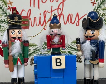 Vintage Nutcracker Soldier Ornaments: Hand-Painted, German, Faux Fur