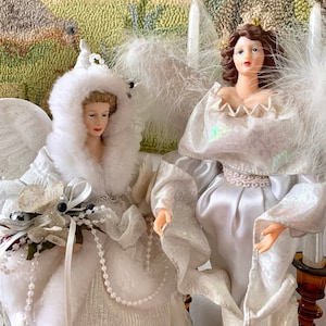 Vintage White Angel Statue: Nordic & Art Deco Angel Figurines
