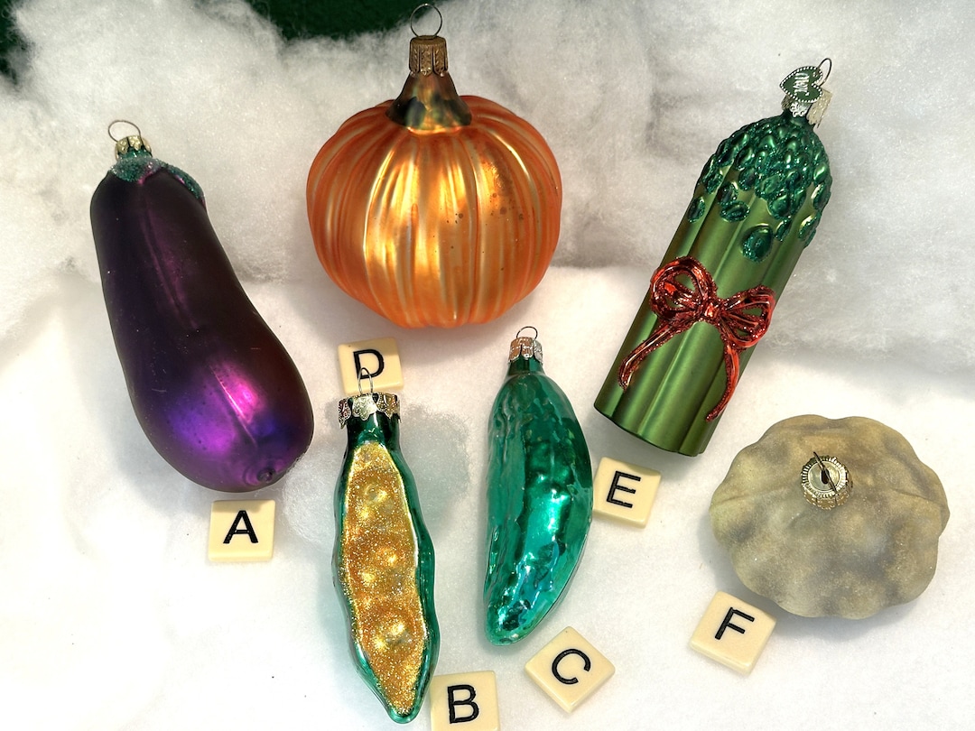 Rare Find MCM Vegetable Glass Christmas Ornaments/old World Christmas