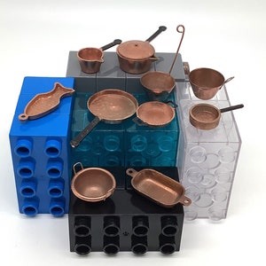 Miniature Copper Kitchenware Set: Dollhouse Cooking Pots & Pans