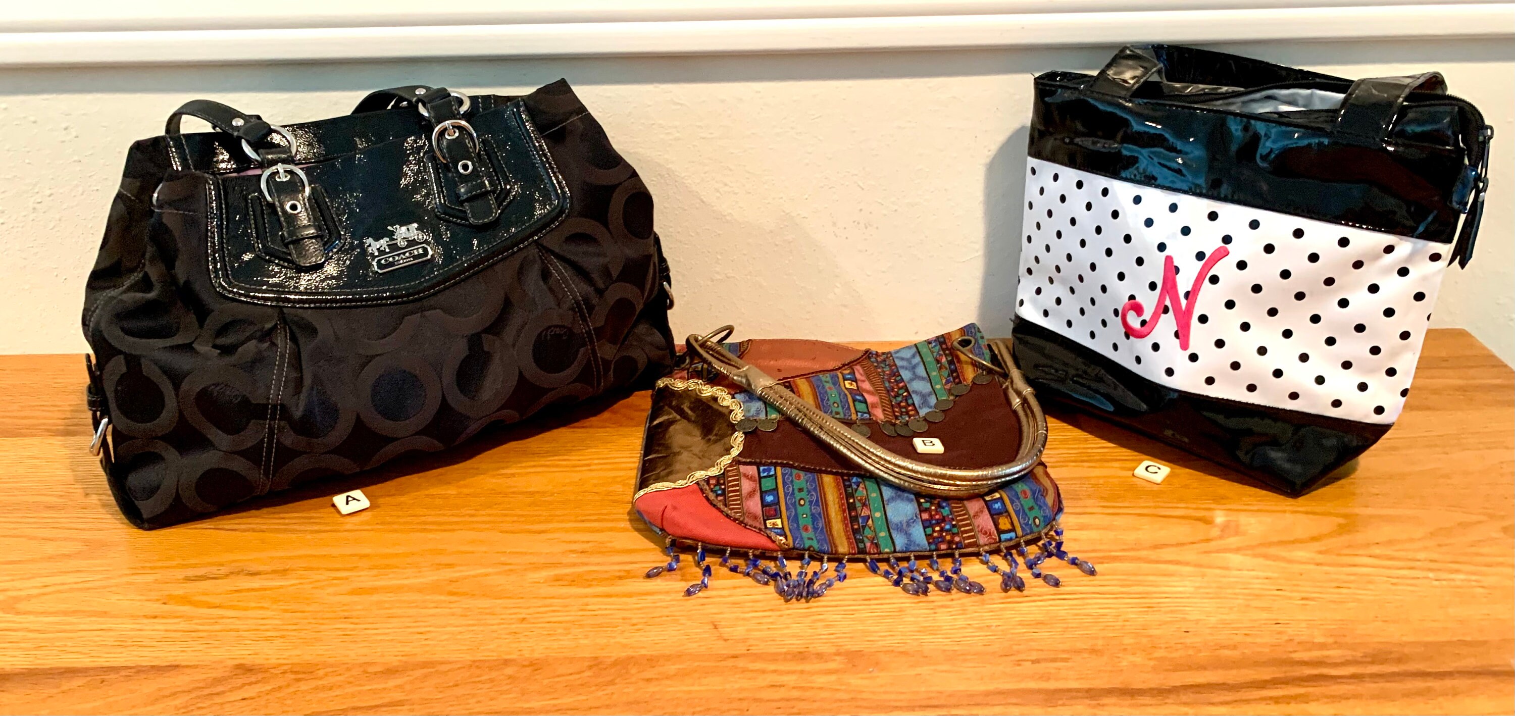 Polka dot coach purse hotsell