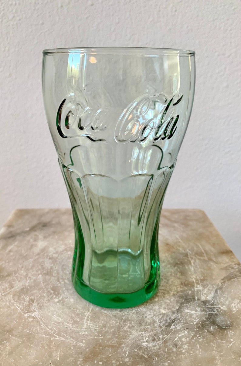 Vintage Libbey Coca-Cola Glasses/Retro Restaurant Green Glass Coca-Cola Tumbler Glasses/Collectible Coca-Cola Soda Glasses/Price per Glass image 5