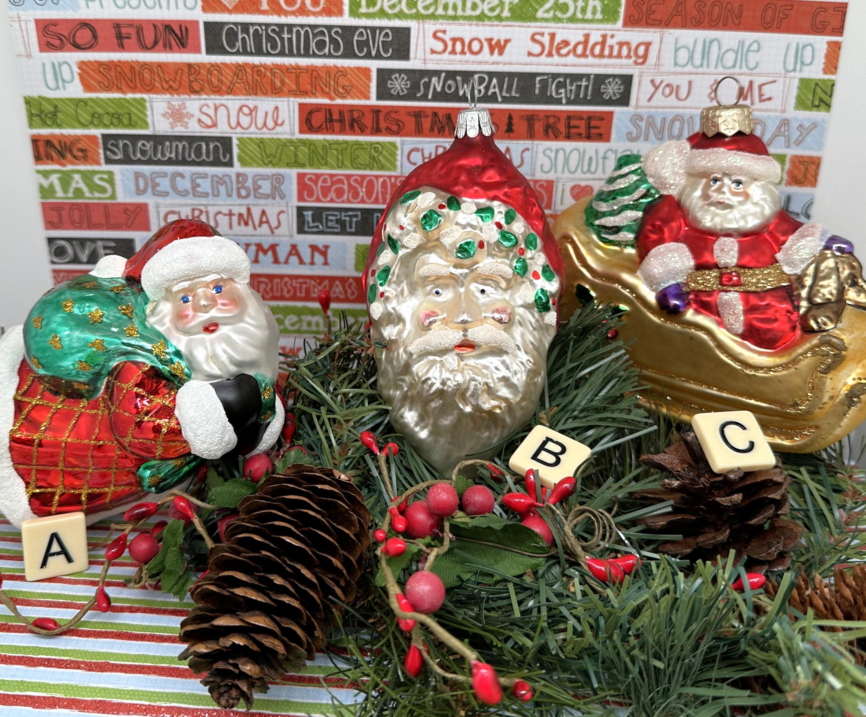 Vintage Mercury Glass Santa - Etsy