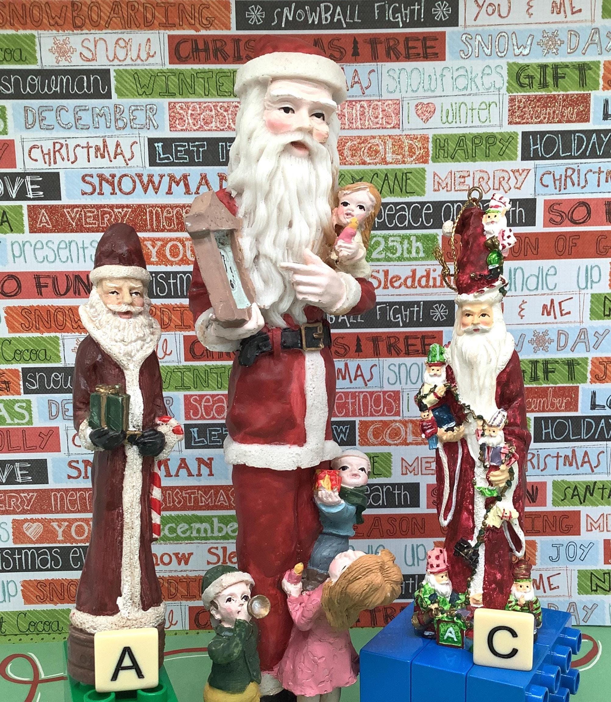 Mini Santa Figurines - Etsy