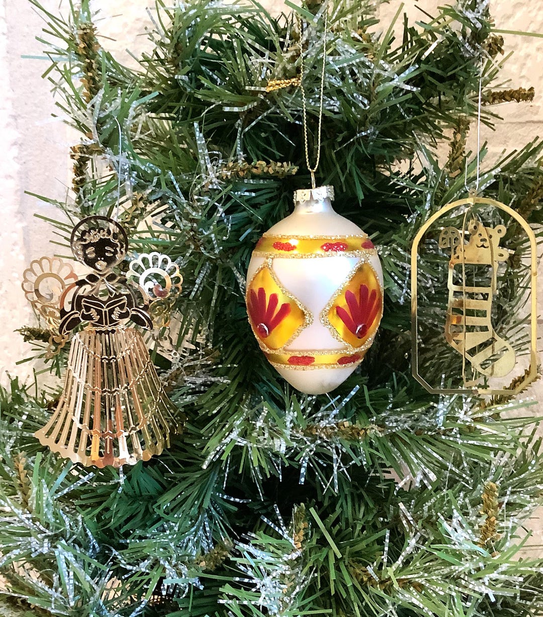 Gold Brass Boxed Christmas Ornaments/reed & Barton Angel, Garden Ridge ...