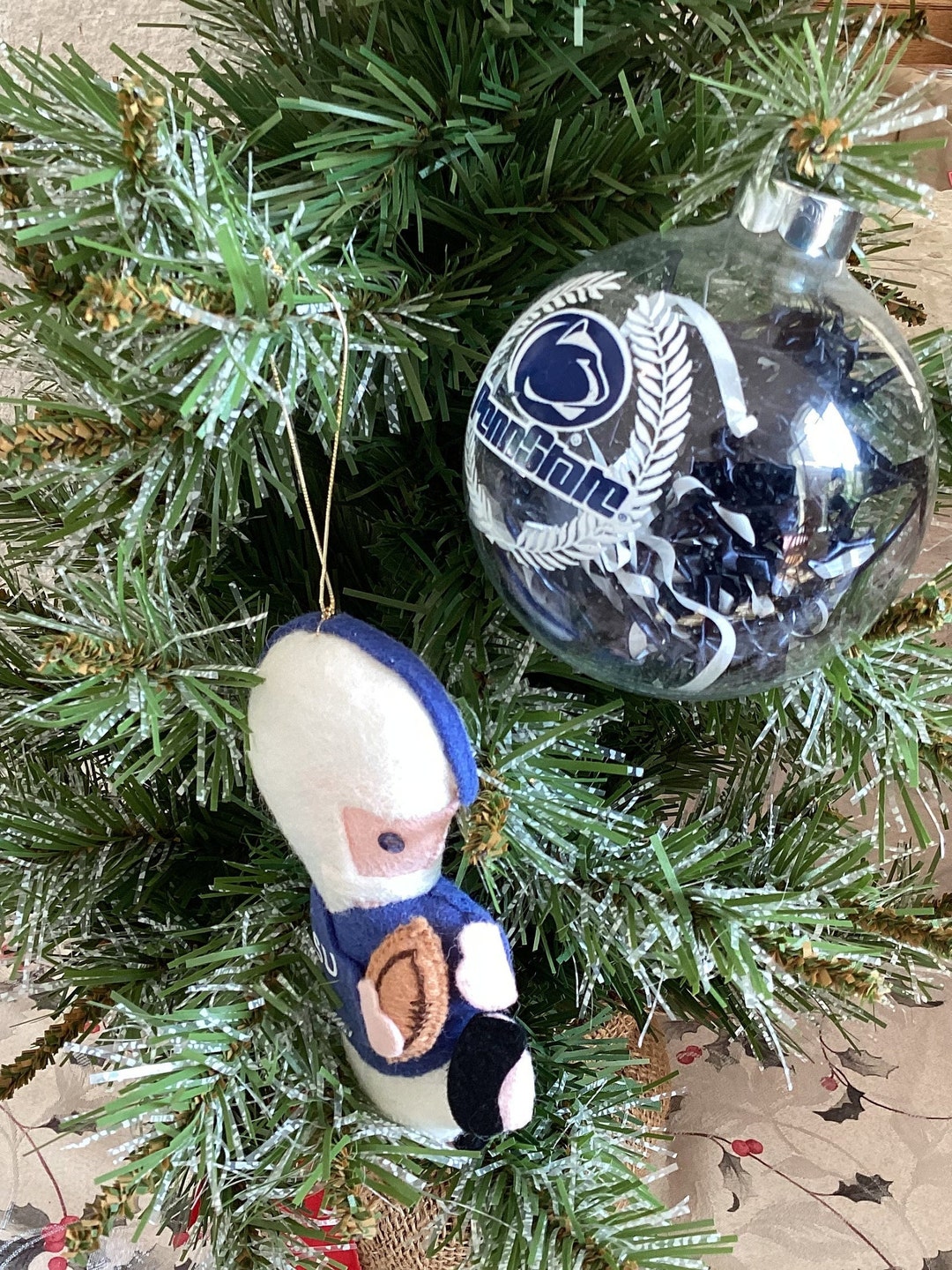 Set of 2 Vintage Penn State Football Ornaments/we Are Football
