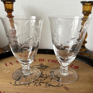 Sets of 4 or 6 Tiffin Franciscan Water Iced Tea Glasses/Montecarlo Leaf Crystal Goblets/Price for Set of 4 or 6/Shipping Signature Required