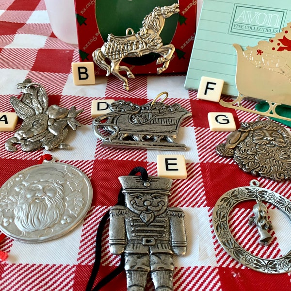 Designer Silver Ornaments: Reed & Barton, Arthur Court, Cornerstone Forge, Carson and Avon- Nutcracker, Angel, Santas, Horse, Bunny, Sleighs