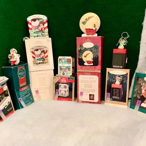 Hallmark Keepsake Magic Ornaments/Spacecraft Galileo/Santa Club List/Recordable Picture Frame/It&#39;s a Wonderful Life/Blinking Rudolph Nose