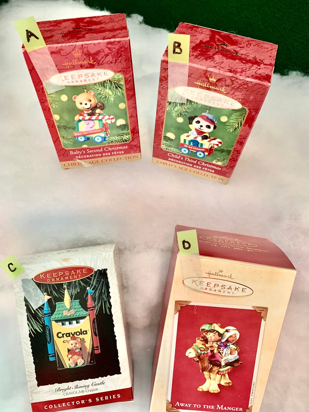 Vintage Hallmark Keepsake Ornaments/baby's 2nd Christmas/child's 3rd