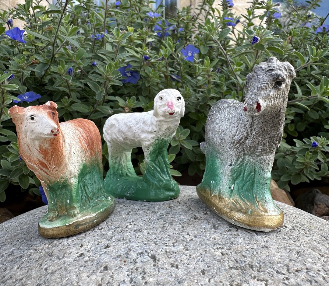 Vintage Chalkware Nativity Animals: 1950s Manger Scene - Sold ...