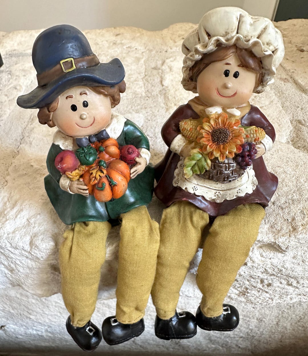 Vintage Thanksgiving Pilgrim Figurines: Shelf Sitters, Fall Decor - Etsy