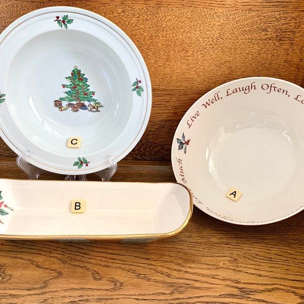 Lenox Bread Tray Winter Greeting Etsy