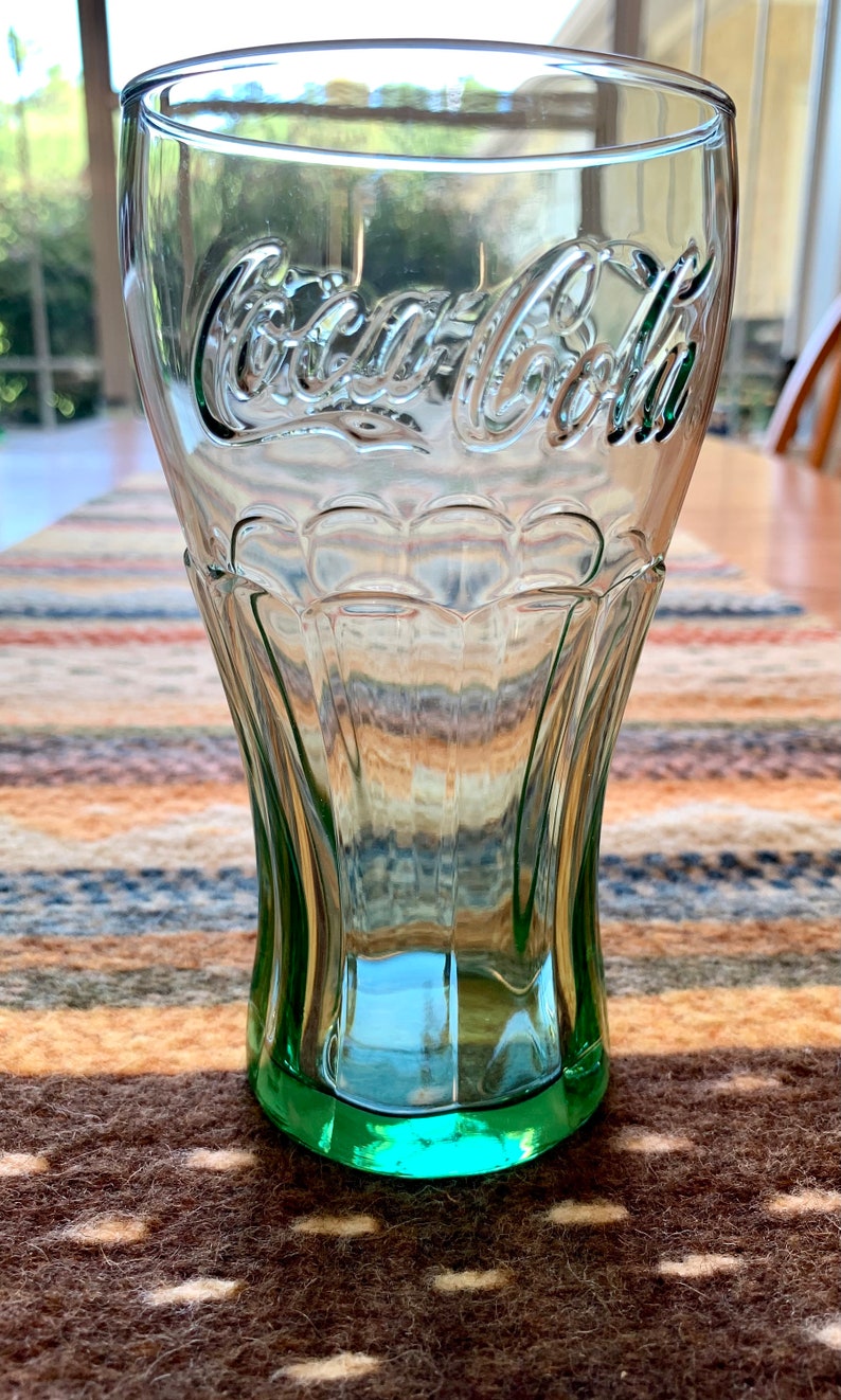 Vintage Libbey Coca-Cola Glasses/Retro Restaurant Green Glass Coca-Cola Tumbler Glasses/Collectible Coca-Cola Soda Glasses/Price per Glass image 1