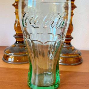 Vintage Libbey Coca-Cola Glasses/Retro Restaurant Green Glass Coca-Cola Tumbler Glasses/Collectible Coca-Cola Soda Glasses/Price per Glass image 3