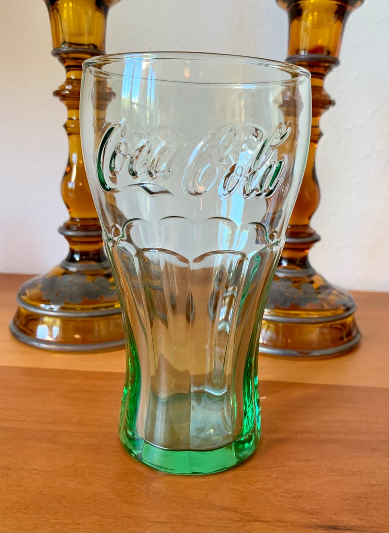 Vintage Libbey Coca-Cola Glasses/Retro Restaurant Green Glass Coca-Cola Tumbler Glasses/Collectible Coca-Cola Soda Glasses/Price per Glass image 3