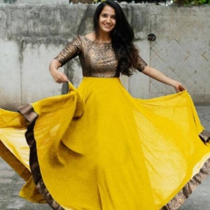 Party wear and festive wear gown with Lehanga cholilook