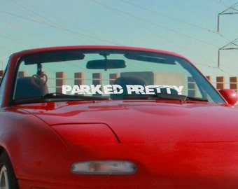 Banner met schuine strepen op vinyl | Voorruitbanner | JDM-sticker