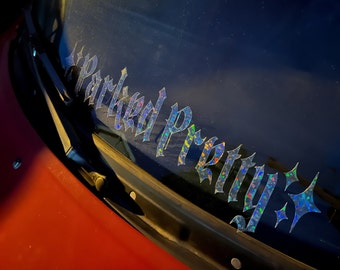 Parked Pretty Clear Holographic Vinyl Decal Banner | Windshield Banner | JDM Sticker