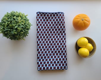 Square pattern African print headwrap