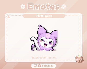 Greet Pastel Purple Plush Bunny | Twitch Discord Emotes | Twitch Graphics