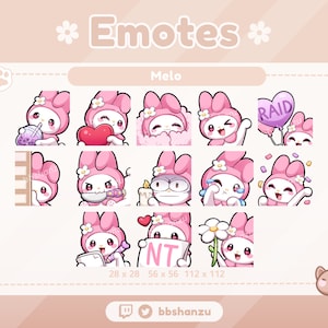 Pink Plush Bunny | Twitch Discord Emotes | Twitch Graphics