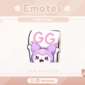 GG Pastel Purple Plush Bunny | Twitch Discord Emotes | Twitch Graphics