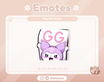 GG Pastel Purple Plush Bunny | Twitch Discord Emotes | Twitch Graphics