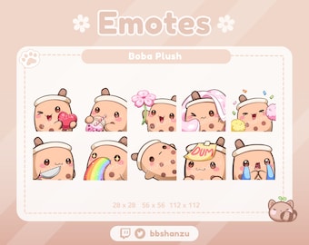 Boba en peluche | Émotes Twitch Discord | Graphiques de contraction