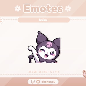 Greet Dark Plush Bunny | Twitch Discord Emotes | Twitch Graphics