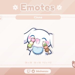 Snack White Plush Cinnamon Puppy | Twitch Discord Emotes | Twitch Graphics